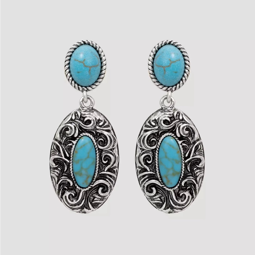 NWOT Wrangler Turquoise Earrings and Bracelet - Picture 4 of 6